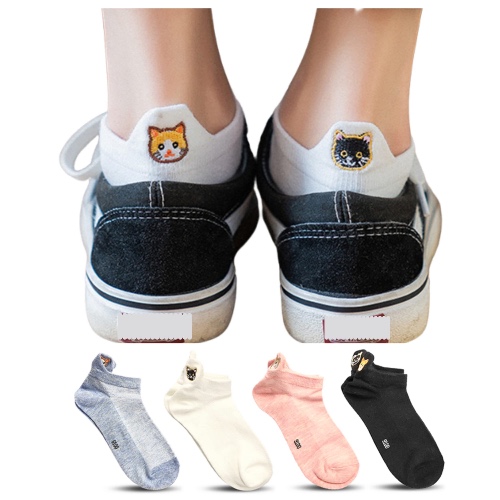 Cat Socks - 4-pack Low Cut Cute Socks - Novelty and Funny Socks for Women - Cotton Ankle No Show Socks - Soft and Comfortable Socks For All Seasons – One Size Fits All - Great Gift Idea