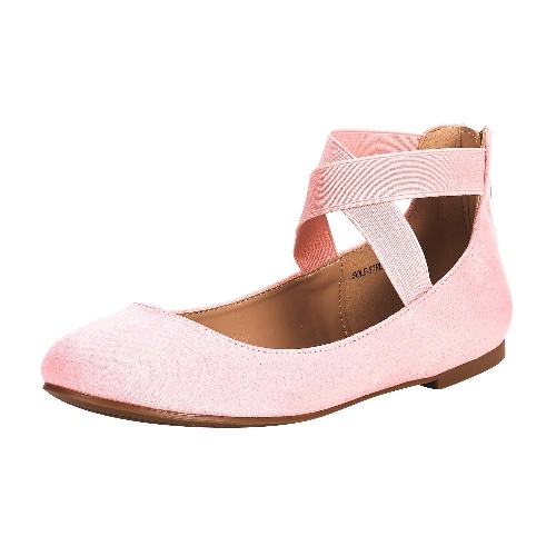 DREAM PAIRS Women's Comfortable Fashion Elastic Ankle Straps Flats Shoes - 8 Pink
