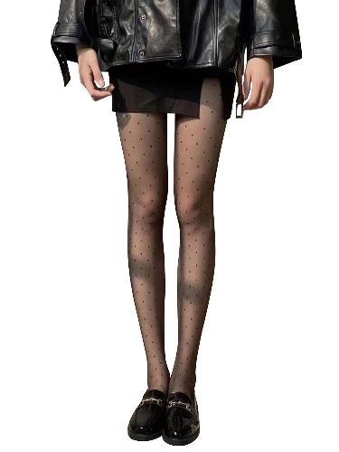 SheIn Women's Patterned Tights Fishnet Floral Pantyhose High Waist Stockings - One Size Dots Printed