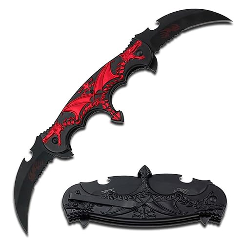 Masters Collection Fantasy Folding Knife - Red