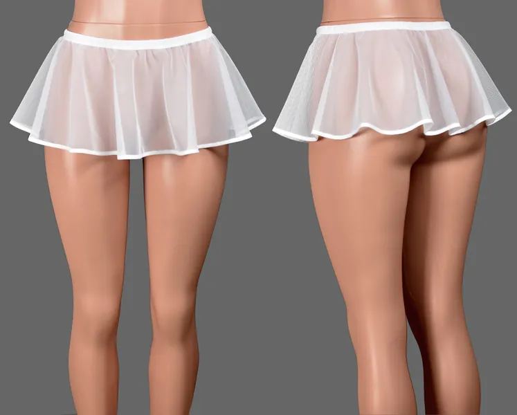 White Mesh Micro Mini Skirt
