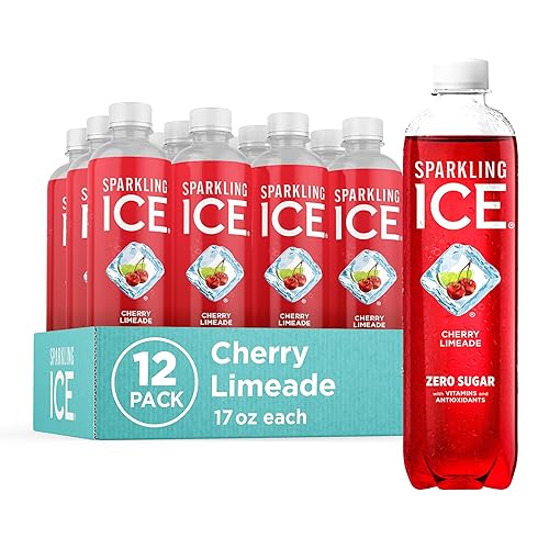 Sparkling Ice, Cherry Limeade Sparkling Water, Zero Sugar Flavored Water, with Vitamins and Antioxidants, Low Calorie Beverage, 17 fl oz Bottles (Pack of 12) - Cherry Limeade