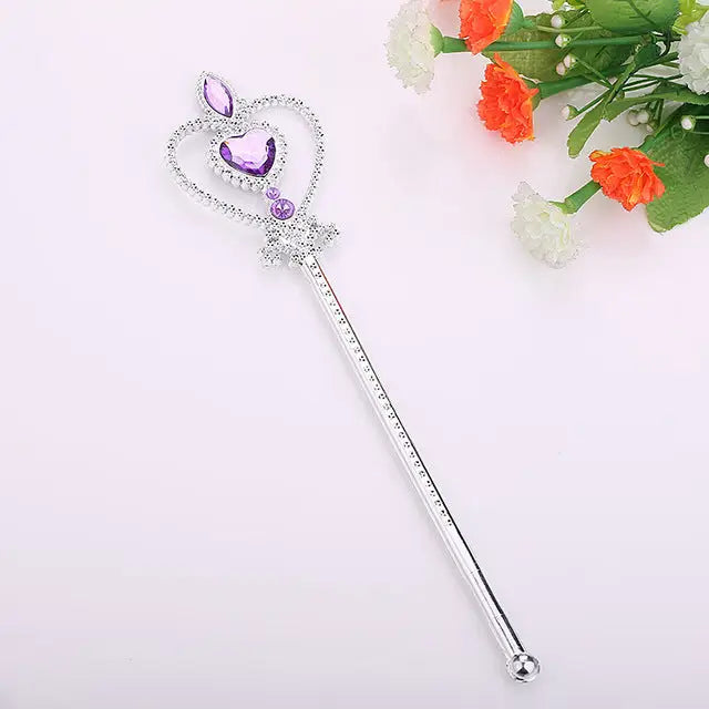 Rhinestone Embellished Gemstone Princess Tiara - Magic Wand Purple