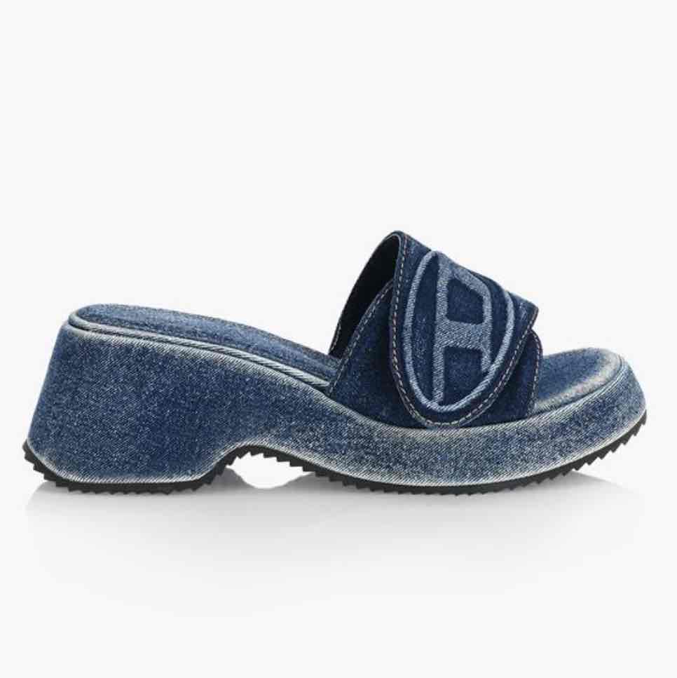 Diesel Oval D denim sandals