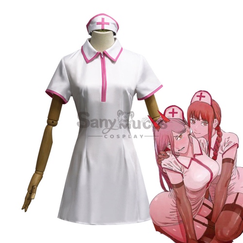 Anime Chainsaw Man Cosplay The Nurse Outfit Makima Cosplay Costume - L