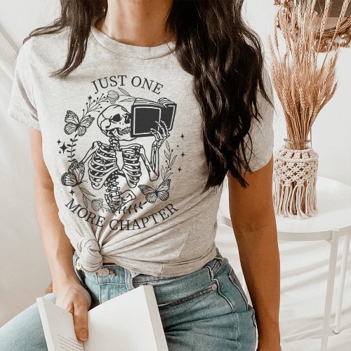 Just One More Chapter Tee - Athletic Heather / M