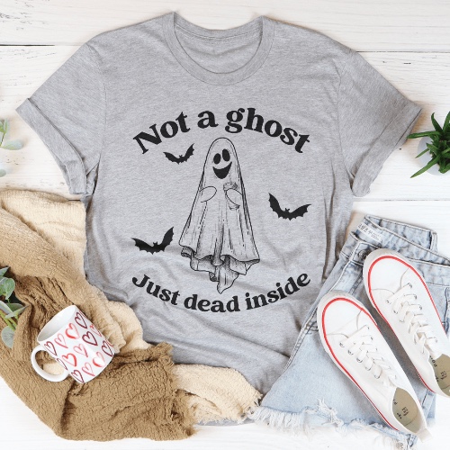 Not A Ghost Just Dead Inside Tee - Athletic Heather / M