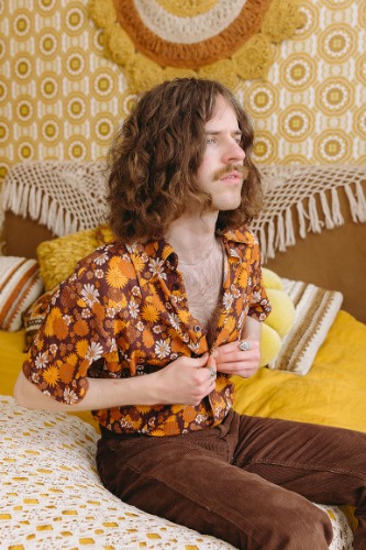 Santa Fe Brown Floral Men’s Shirt | M