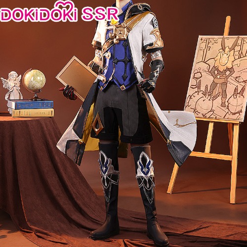 【Ready For Ship】 DokiDoki-SSR Game Genshin Impact Cosplay Albedo Costume/Shoes Men | Costume-S-Ready For Ship