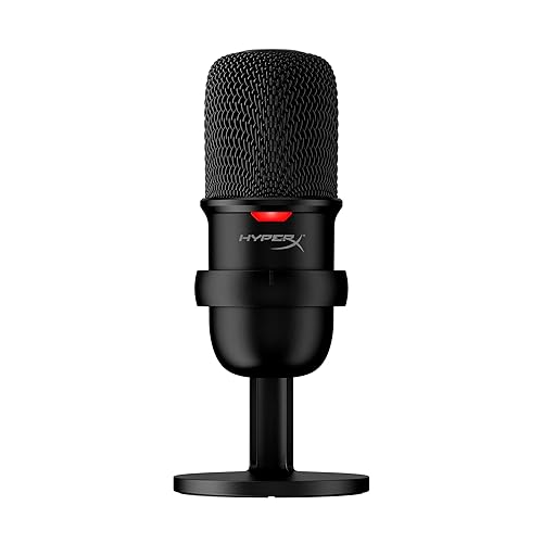 HyperX SoloCast – USB Condenser Gaming Microphone, for PC, PS4, and Mac, Tap-to-mute Sensor, Cardioid Polar Pattern, Streaming, Podcasts, Twitch, YouTube, Discord