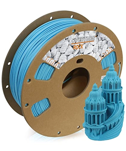 OVERTURE Rock PLA Filament 1.75mm, Marble PLA 3D Printer Filament 1kg Spool (2.2lbs), Dimensional Accuracy +/- 0.03 mm, Fit Most FDM Printer (Turquoise Blue)