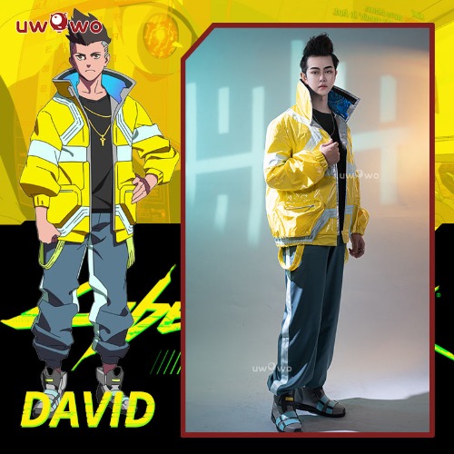 【Pre-sale】Uwowo Anime Cyberpunk: Edgerunners Cosplay David Cosplay Man Cusual Coat - L