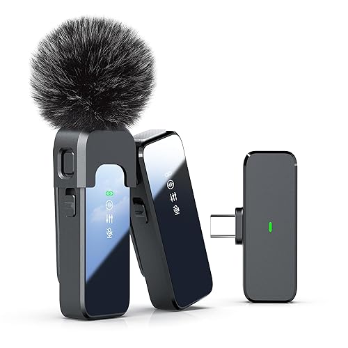 Wireless Lavalier Microphone for iPhone 15 16 & Android with Noise Cancellation, 100ft Transmission, 18H Battery Life, USB Type-C Wireless Lapel Microphone for Video Recording, Vlog, Streaming - USB Type-C