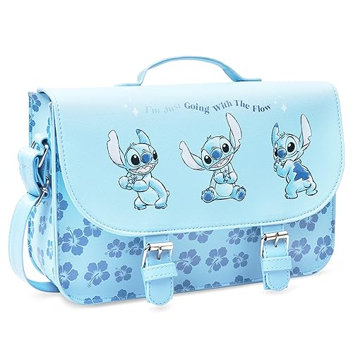 Disney Stitch Crossbody Bag for Girls Teens Shoulder Bag Long Strap Stitch Gifts - Blue