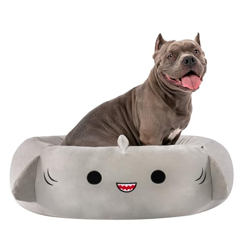 Squishmallows 30-Inch Gordon Shark Pet Bed - Large Ultrasoft Official Squishmallows Plush Pet Bed, Multicolor, 30.0"L x 30.0"W x 8.0"Th - 30.0"L x 30.0"W x 8.0"Th