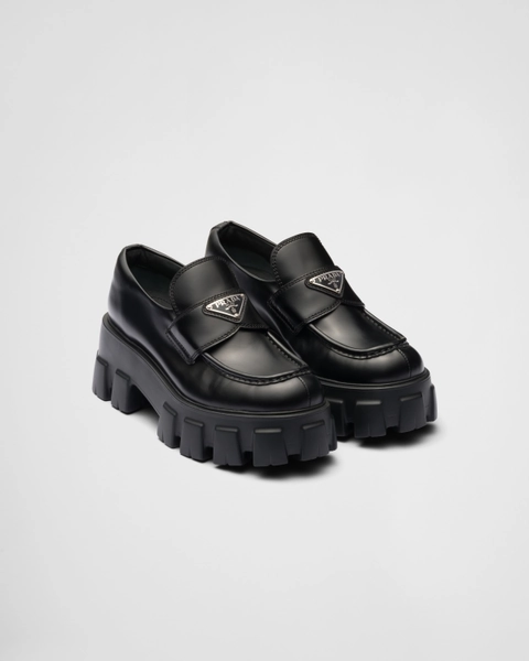 Brushed leather Monolith loafers