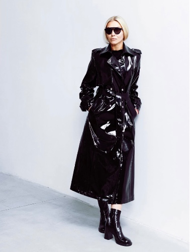 Fashion Black Lacquered Trench Coat by Julia Allert
