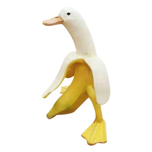 JACE Banana Duck Garden Statue, Cute Peeled Banana Duck Art Decorative, for Living Room, Bedroom, and Patio Garden Outdoor (1PCS) - 1pcs