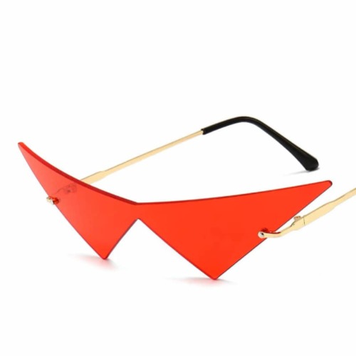 AWA Tengen Toppa Gurren Lagann Kamina Glasses,Anime Kamina Cosplay Costume Triangle Sunglasses Unisex - red