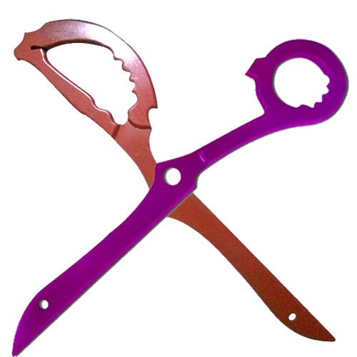 38" LARGE WOOD Kill La Kill RED & PURPLE Scissor Blade COMBO SET Cosplay Costume Halloween Xmas Christmas Gift - 