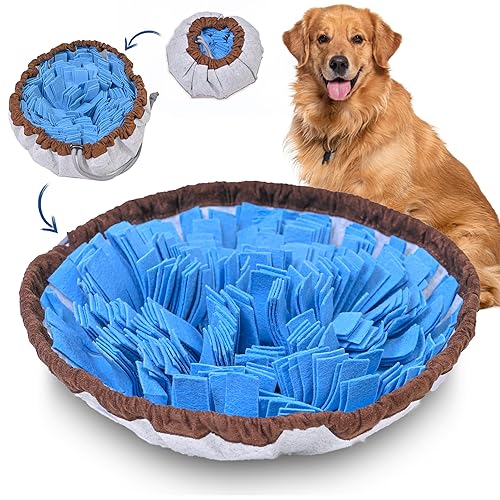 PET ARENA Adjustable Snuffle Mat for Dogs Large Breed, Puppy Puzzle Toys Small Dog Enrichment Toys for Dogs, Slow Eating, Stress Relief Dog Toy for Feeding, Dog Mental Stimulation Toys - Blue