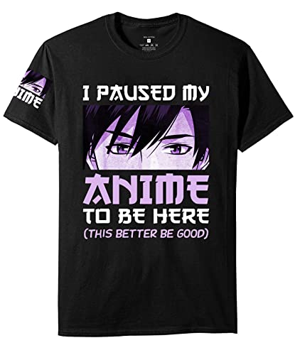 VESTA COCOA I Paused My Anime to Be Here Manga Otaku Anime T Shirt - Small Black1