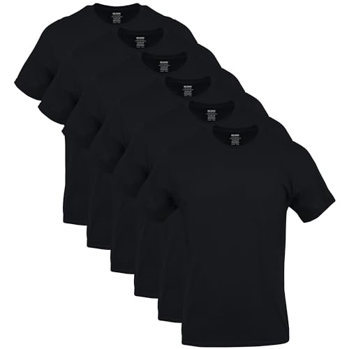 Gildan Men's Crew T-Shirts, Multipack, Style G1100 - 6 - Black (6-pack) - Small