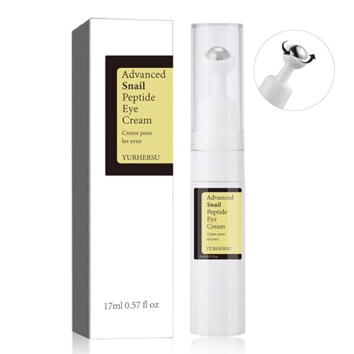 Advanced Snail Peptide Eye Cream,Under Eye Serum for Fine Lines & Dark Circles Eye Care Eye Serum with 360° Massage Ball Reduce Eye Bags -17 ML