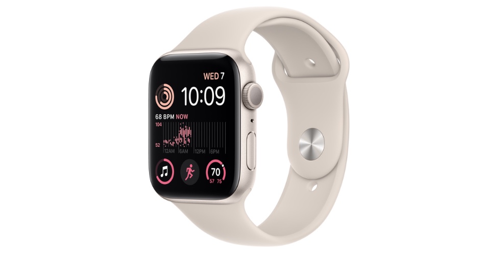 Apple Watch SE GPS 44mm Starlight Aluminum Case with Starlight Sport Band - S/M