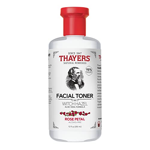 THAYERS Alcohol-Free Witch Hazel Rose Petal Face Toner Skin Care with Aloe Vera, Natural Gentle Facial Toner, for All Skin Types, 355ml
