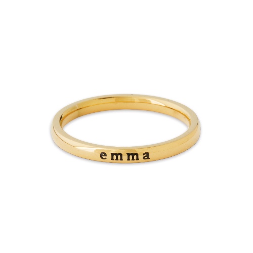 Tiny Stackable Name Ring | 18k Gold Plated / 7