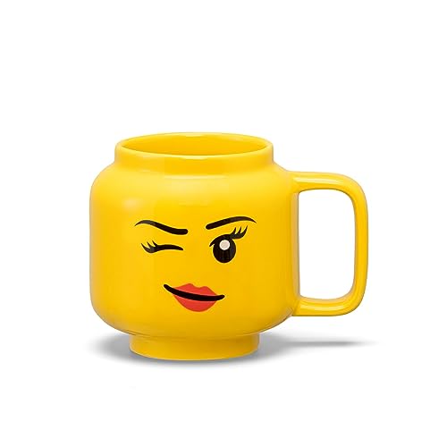 Room Copenhagen LEGO Ceramic Mug Small - Winking Girl - 255 ml | Perfect Mug, Gifts for Men, Mugs for Kids and Women Cool, Fun and Unique Small Cup Dishwasher Safe
