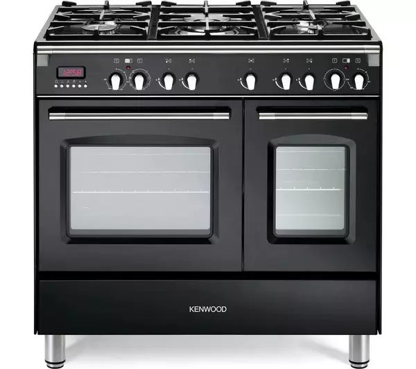 KENWOOD CK435BL 90 cm Dual Fuel Range Cooker - Black & Stainless Steel