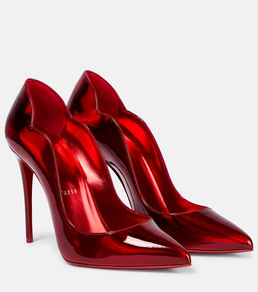 Escarpins Hot Chick 100 en cuir verni en rouge – Christian Louboutin | Mytheresa