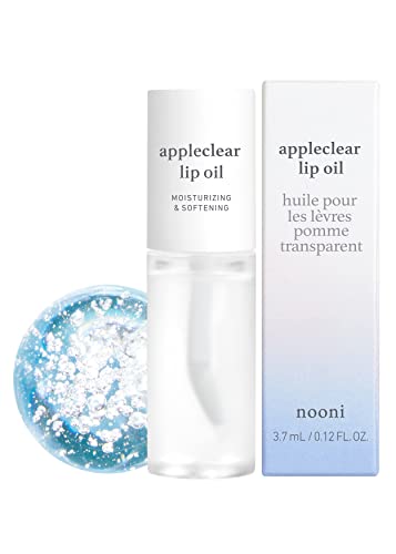 NOONI Korean Lip Oil - Appleclear | with Apple Seed Oil, Jojoba Seed Oil, Lip Stain, Moisturizing, Hydrating, and Softening Dry Lips, 0.12 Fl Oz (Crystal Clear) - 11. Appleclear - 1