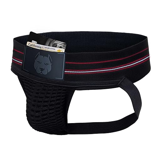 Gruff Pup Pocket Jockstrap - Large - Black Striped