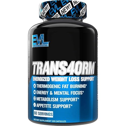 EVL Thermogenic Fat Burner Support - Fast Acting Weight Loss Energy and Appetite Support - Trans4orm Green Tea Fat Burner and Weight Loss Support Supplement for Men and Women - 60 Servings - 120 Count (Pack of 1)