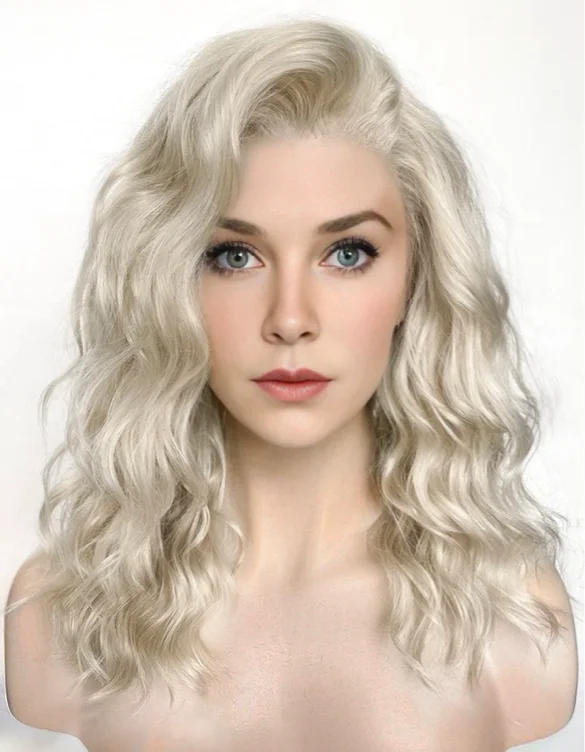 The Fantastic Four Invisible Woman Sue Storm Light Ash Blonde Wavy Lace Front Synthetic Hair Wig LF6144 | Light Ash Blonde