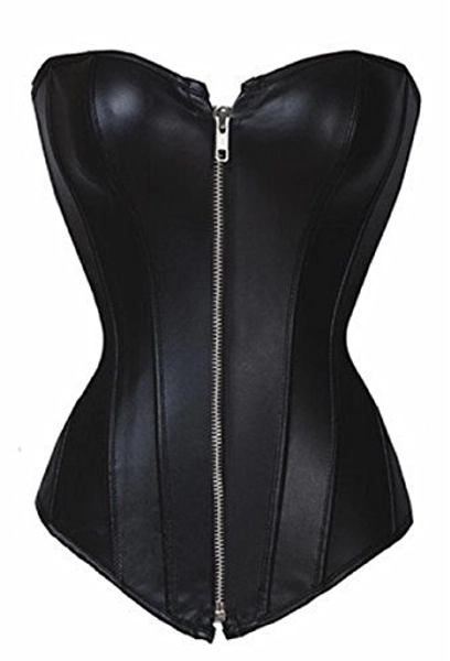 Bslingerie® Womens Faux Leather Waist Cincher Underbust Boned Corset