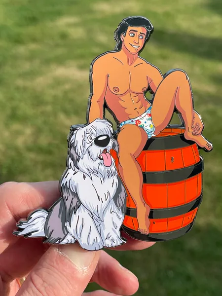 Prince Eric & Max II 4” Hard Enamel Fantasy Pin