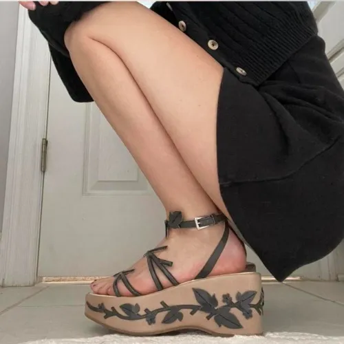 Cream and Grey Sandals - Prada