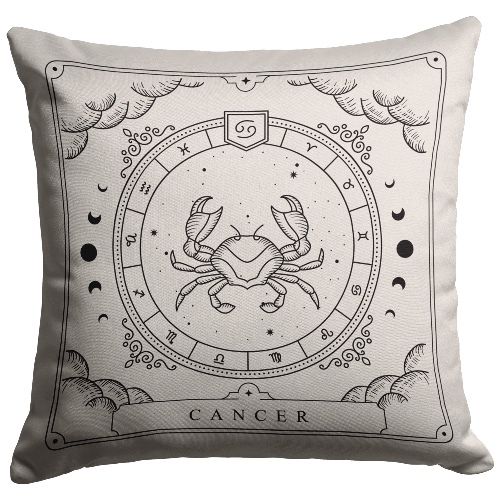 "Zodiac Series - Cancer" Reversible Throw Pillow - 20x20 / Stuffed & Sewn