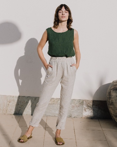 ATHENS-2 linen pants | Beige