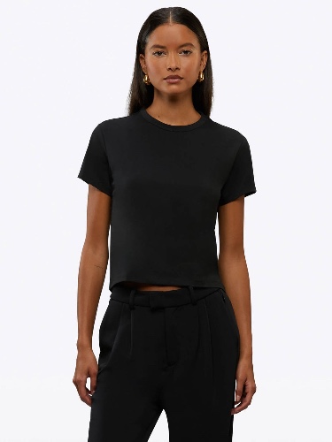 Plain Black T-Shirt - Women’s | Classic-Fit Black Tee