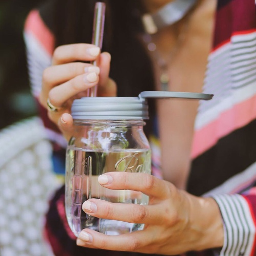 reCAP® Mason Jars lid FLIP cap | Regular Mouth | Silver / 4-Pack