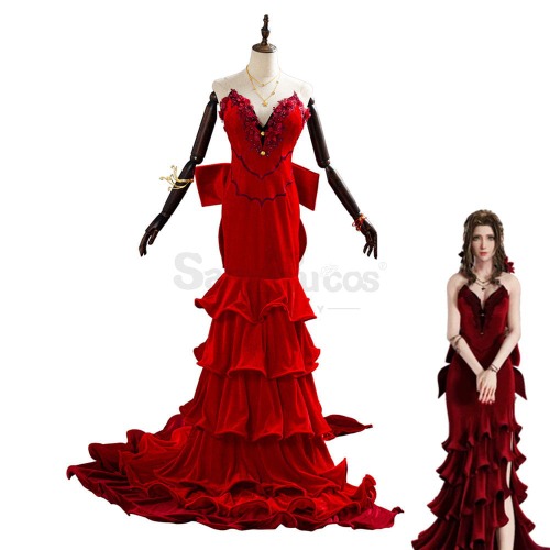 Halloween Cosplay Game Final Fantasy VII Cosplay Aerith Gainsborough Dress Cosplay Costume - M
