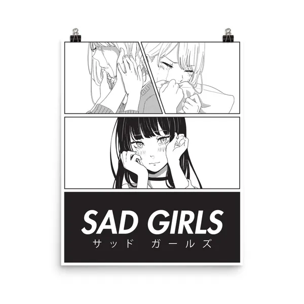 Sad Girls Shōjo Manga Print - 8×10