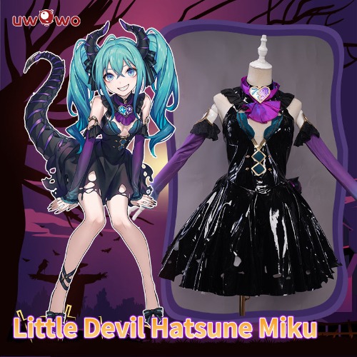 Uwowo Vocaloid Hatsunee Miku Little Devil Cute Dress Halloween Cosplay Costume - Set A S