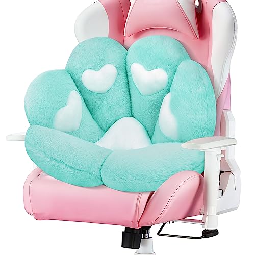MOONBEEKI Cat Paw Cushion Chair Comfy Kawaii Chair Plush Seat Cushions Shape Lazy Pillow for Gamer Chair 28"x 24" Cozy Floor Cute Seat Kawaii for Girl Worker Gift, Dining Room Bedroom Decorate (Blue) - Blue - 28 Inch