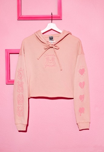 HEARTS FOR ALL Crop Hoodie | S